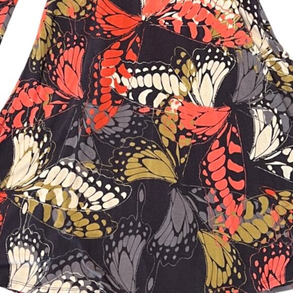 CAbi Women's Multicolor Butterfly Print Long Sleeve Stretch Jersey Dress - M - Picture 3 of 8